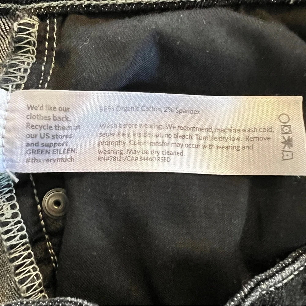 Eileen Fisher Women’s Black Denim Jeans Mid Rise Size 8
